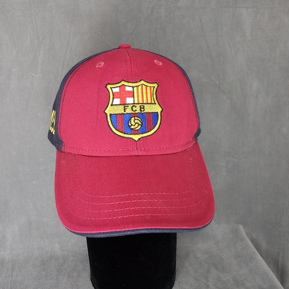 Lionel Messi FCB Barcelona Soccer Hat Cap Official Adjustable Faded Maroon Navy